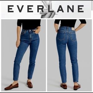 Everlane High-Rise Slim-Straight Blue Jeans